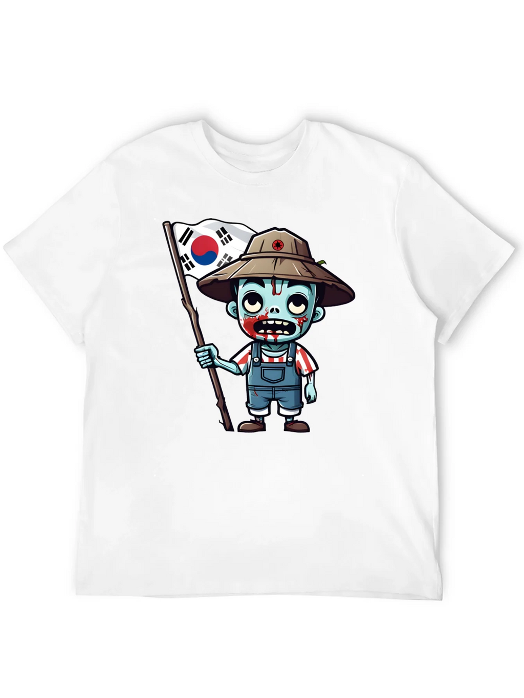 Zombie South Korea Flag Graphic T-Shirt