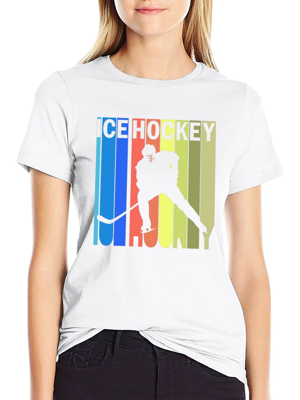 Ice Hockey Retro Style Graphic T-Shirt