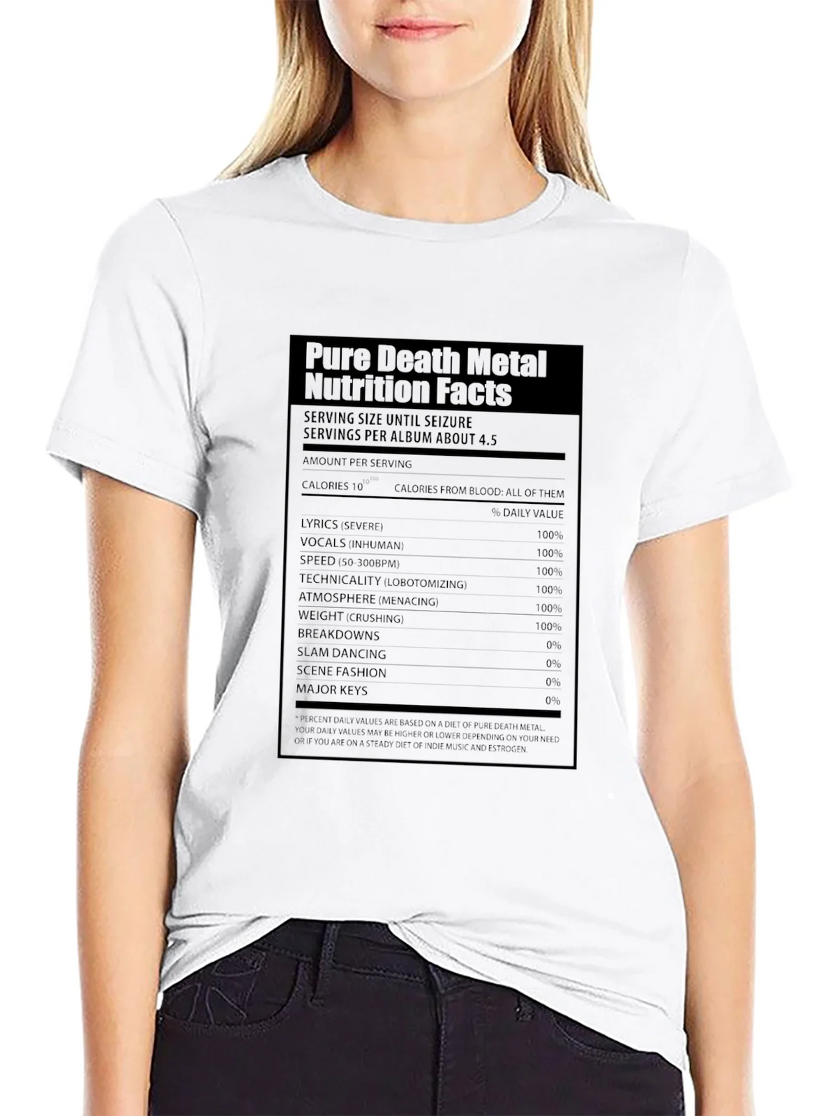 Pure Death Metal Nutrition Facts T-Shirt