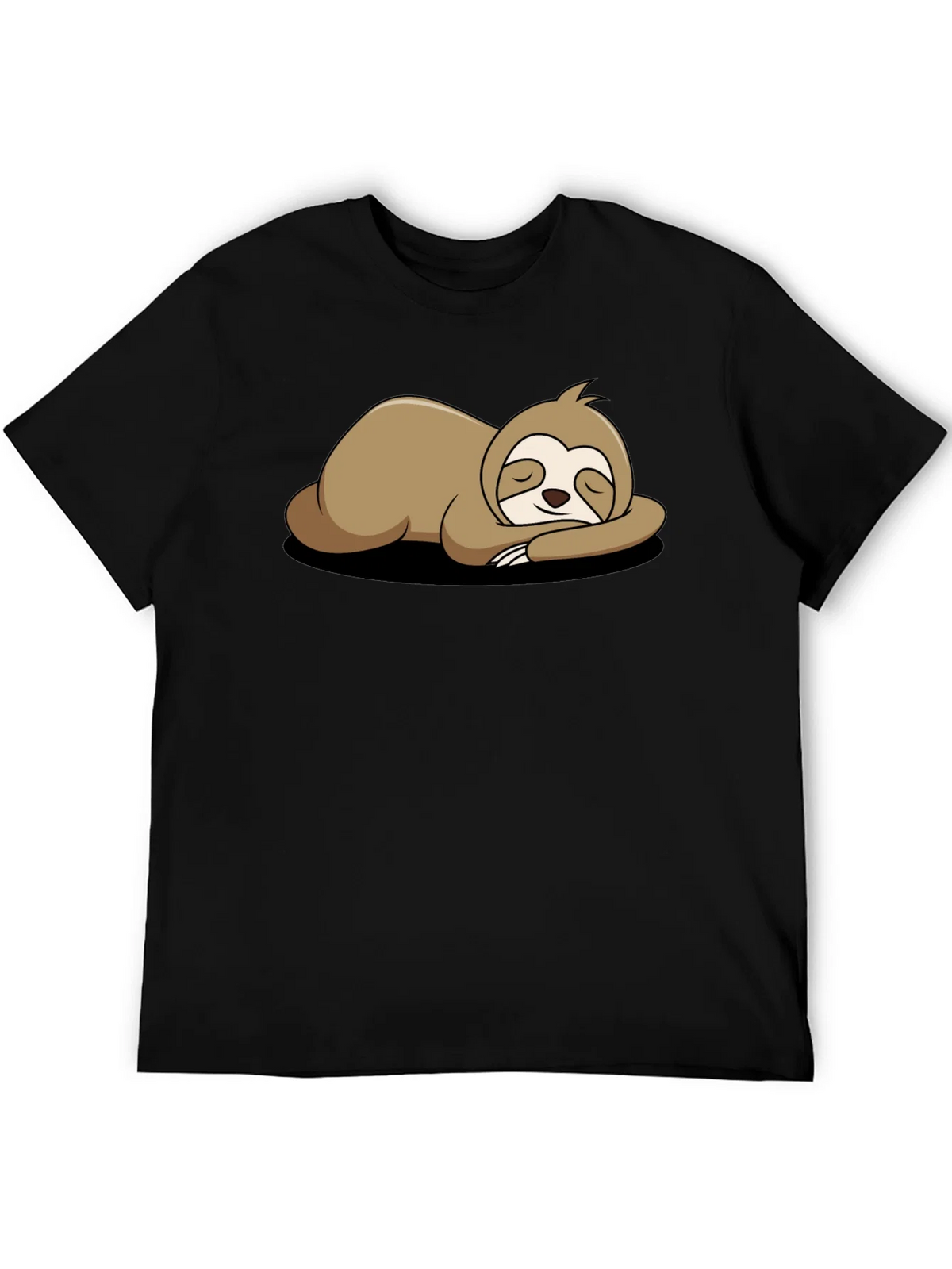 Relaxed Sloth Graphic Tee - Black Comfort