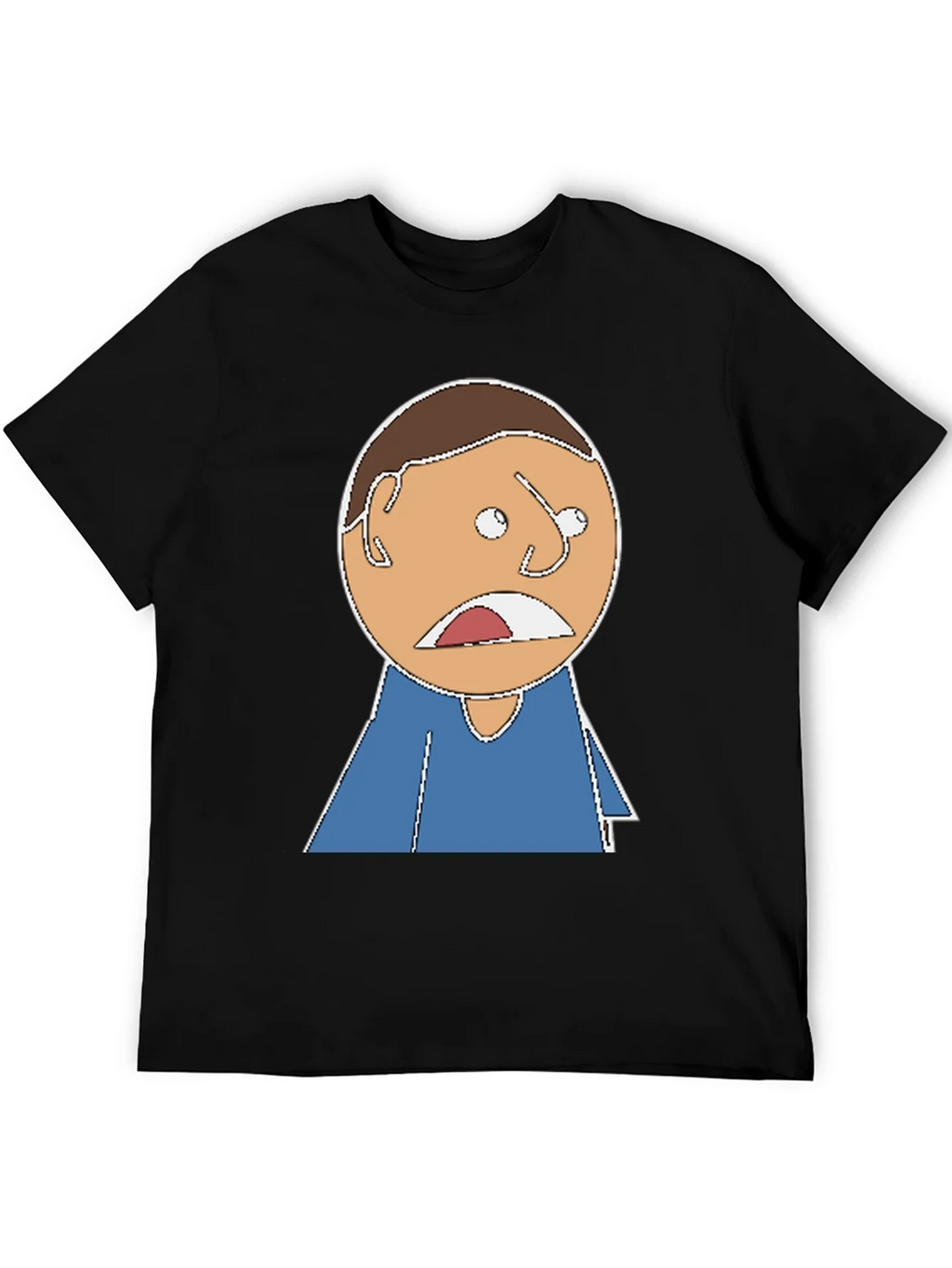 Cartoon Expression T-Shirt - Black Cotton Tee