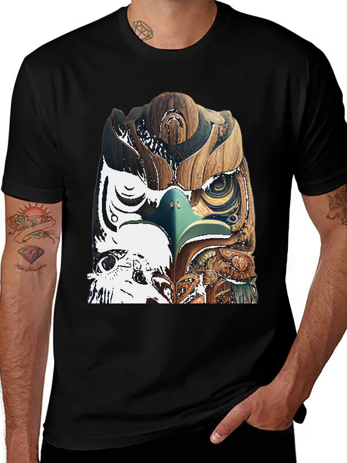 Wood Owl Graphic Tee - Unique Nature Style