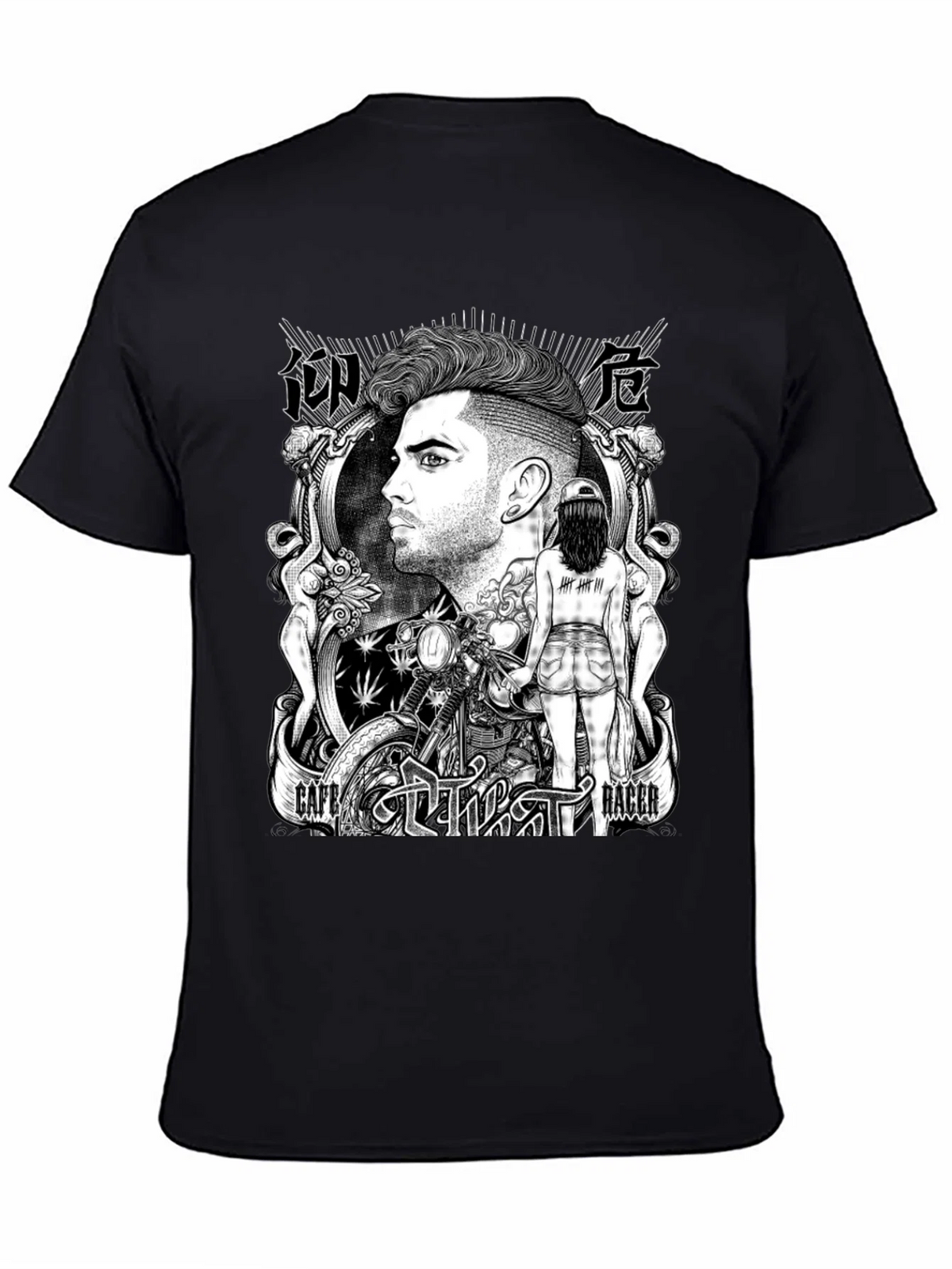 Cafe Racer Graphic T-Shirt - Black Cotton Tee