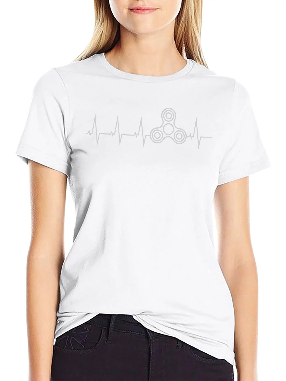 Fidget Spinner Heartbeat T-Shirt - Novelty Graphic Tee